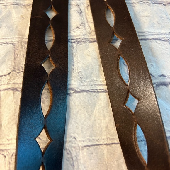 HIPWEAR CANADA BROWN LEATHER CUTOUTS BELT (16501) GENUINE LEATHER WOMENS BELT L - Picture 9 of 14